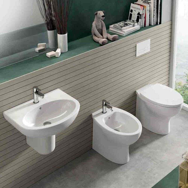 Sanitari bagno Geberit Colibri 02 vaso bidet e sedile da appoggio classica