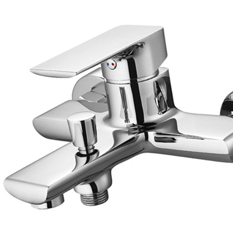 Set miscelatore lavabo e bidet senza scarico con incasso doccia con  deviatore oro satinato - Surf