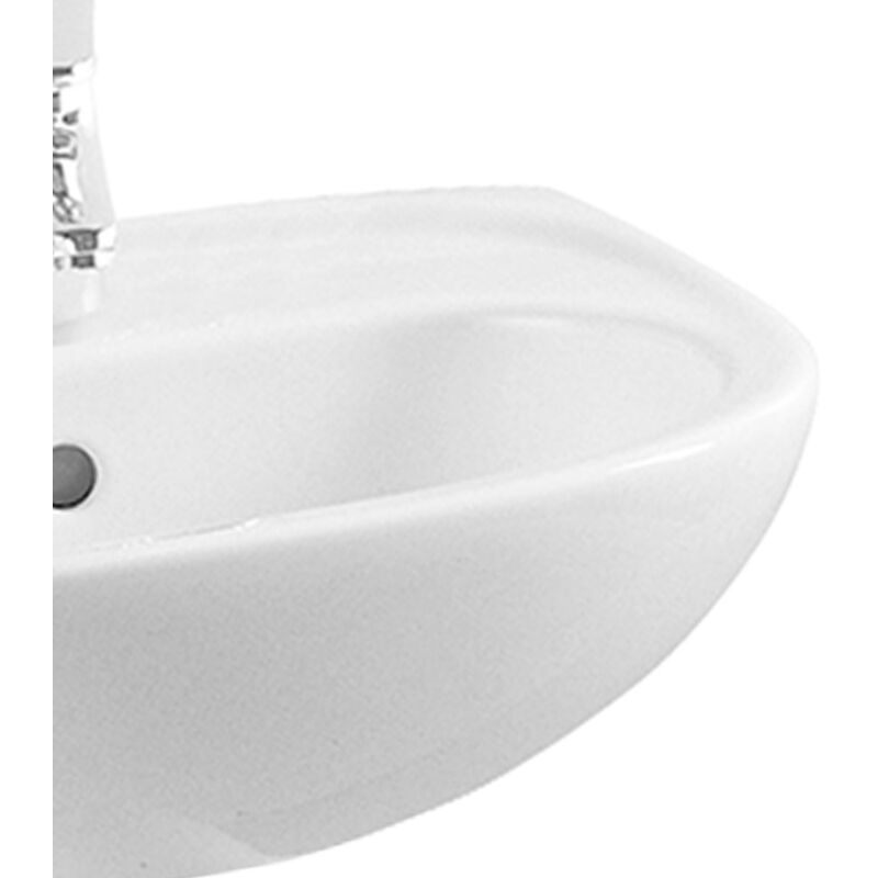 Roca The Gap - Lavabo Da Appoggio, Diametro 40 Cm, Con Troppopieno Foro Per Miscelatore Bianco A3270mk000