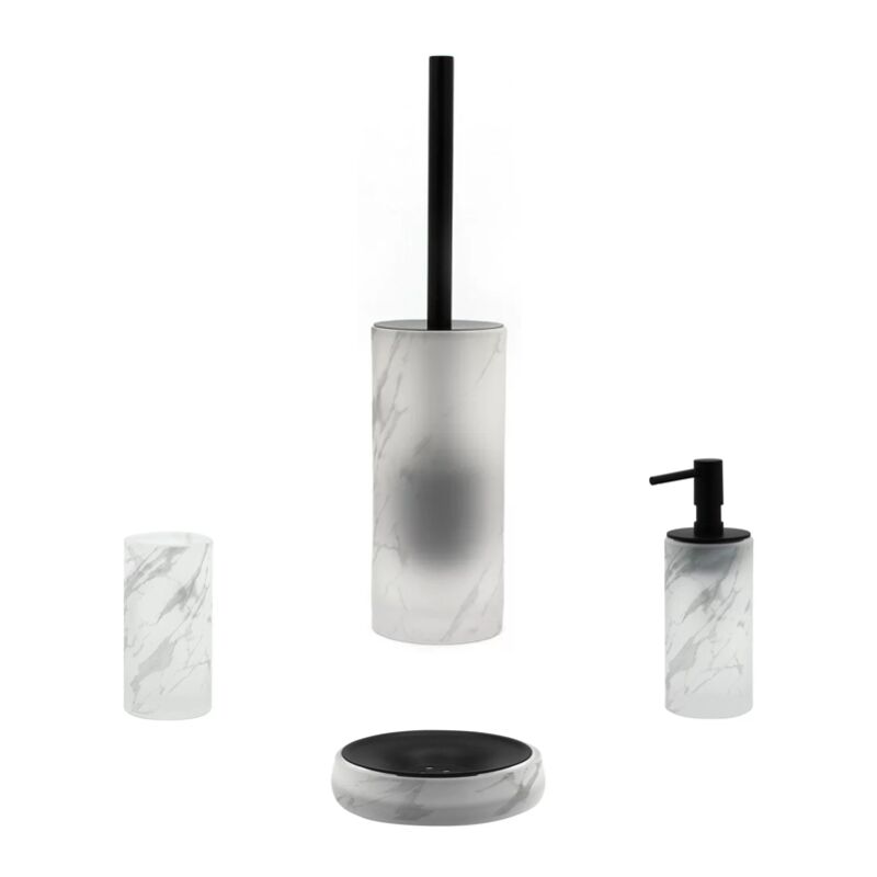 Set completo accessori bagno serie Marble