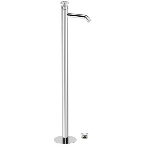 Miscelatore lavabo da terra con scarico click-clack con troppo pieno - serie Chrone (1/2)