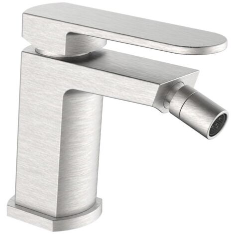 Miscelatore bidet acciaio spazzolato con piletta click clack - serie Venere