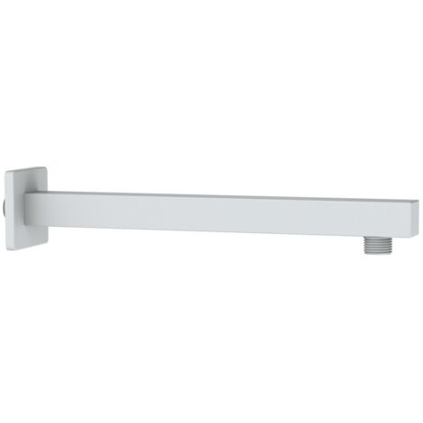 Braccio doccia con attacco universale quadrato 30 cm bianco