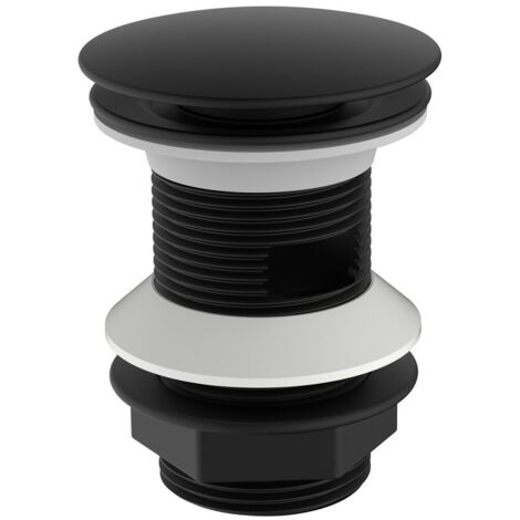 Piletta click clack da 1''1/4 nero opaco con troppo pieno