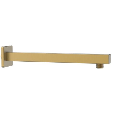 Braccio doccia con attacco universale quadrato 30 cm oro opaco