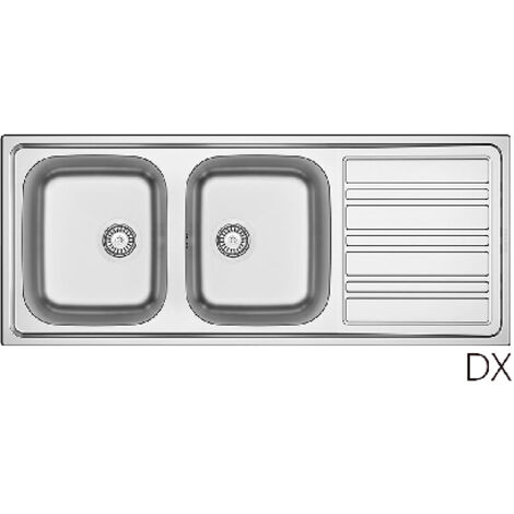LAVELLO INCASSO IN ACCIAIO INOX MOD. LS06 CM 120X50 cm. 120 gocciolatoio sx