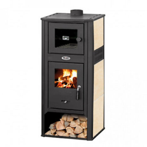 Stufa a legna con forno lucrezia 12-13 kw rossa