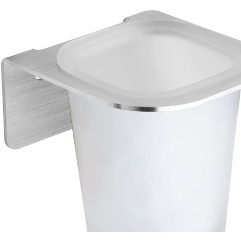 Portaspazzolino GEDY Tonga - Acciaio Inox E Vetro Satinato, Nero Opaco, Design Italiano - Foto 5