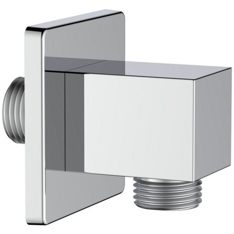 Presa acqua quadrata realizzata in ottone finitura cromata (1/2)