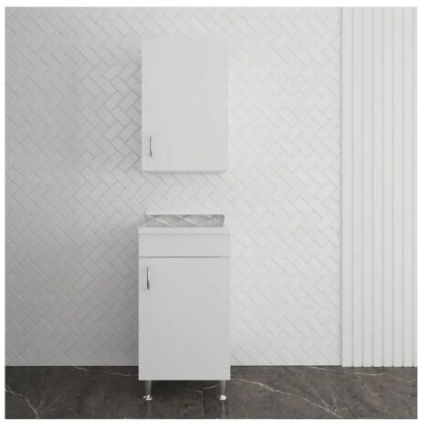 Set mobile bagno/lavanderia ECO con lavatoio 45x50 cm e pensile (1/5)
