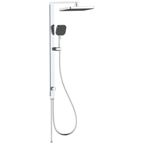 Colonna doccia Conny 3 getti con deviatore asta piatta cromata Aquasanit (1/2)
