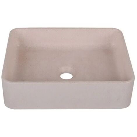 Lavabo da appoggio sabbia rettangolare rosa 406x304x101 mm senza piletta (1/4)