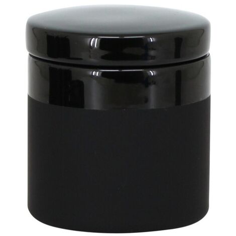 Barattolo porta cotone nero con coperchio - serie Black (1/3)