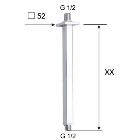 Braccio doccia da soffitto quadrato 40 cm