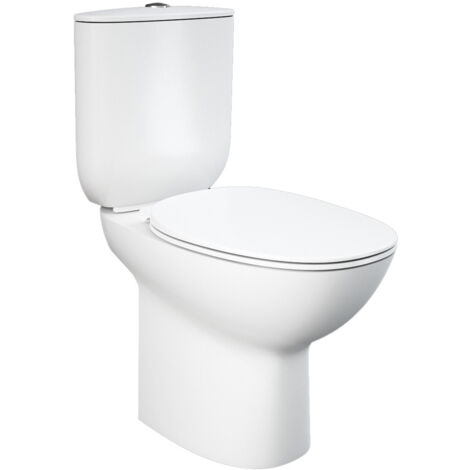 Vaso monoblocco rimless morning scarico a pavimento, senza cassetta e senza sedile