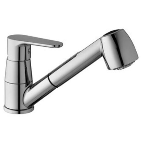 MISCELATORE MONOC. LAVELLO C/DOCCIA ESTRAIBILE LINEA GREEN Cromo
