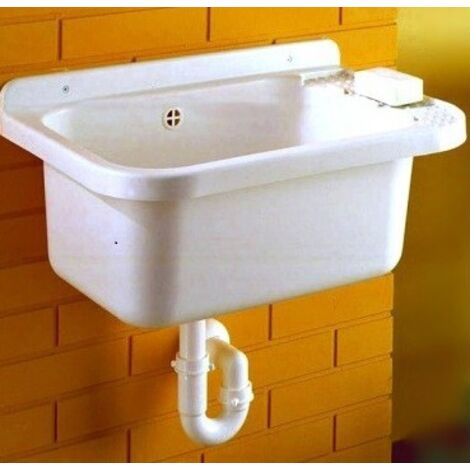 Pilozzo lavatoio in resina 50,4 x 33,4 x 24 bianco