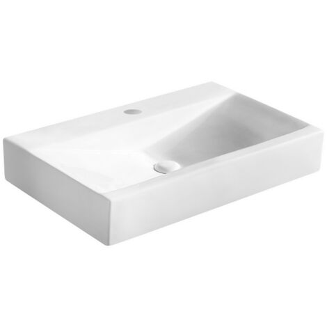 Lavabo da appoggio mod. la46 cm 70.5 x 44.5 bianco piletta non inclusa (1/5)