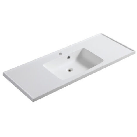 Consolle da 80 x 45 cm in resina con vasca a sinistra serie lc24