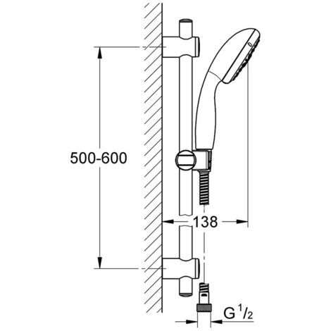 Saliscendi cromato grohe serie vitalio start a 3 getti