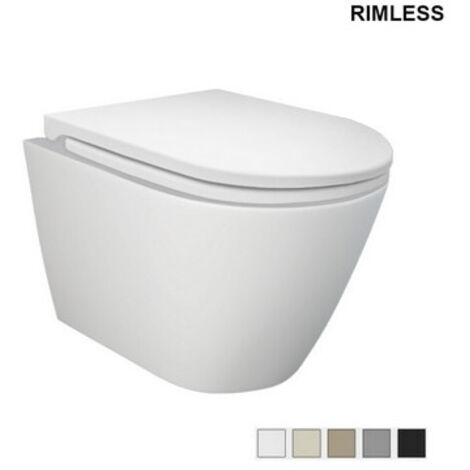 Vaso sospeso feeling rimless fissaggio nascosto grigio opaco matt