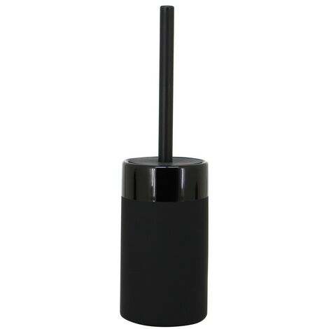 Set Portascopino Per WC In Ceramica, Design Shar Pei, Con Scopino In Plastica, Per Bagno Moderno – Colore Nero