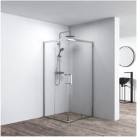 Box Doccia Quadrato 68-80/68-80x185h 4mm Cromato - Volta