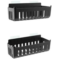 Coppia cestini doccia in termoplastica nero incollaggio – Serie Jolly