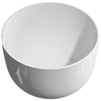 Lavabo da appoggio tondo in ceramica bianco lucido 390x250 mm senza piletta