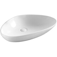 Lavabo da appoggio mod. la35 cm 58 x 38.5 bianco piletta non inclusa