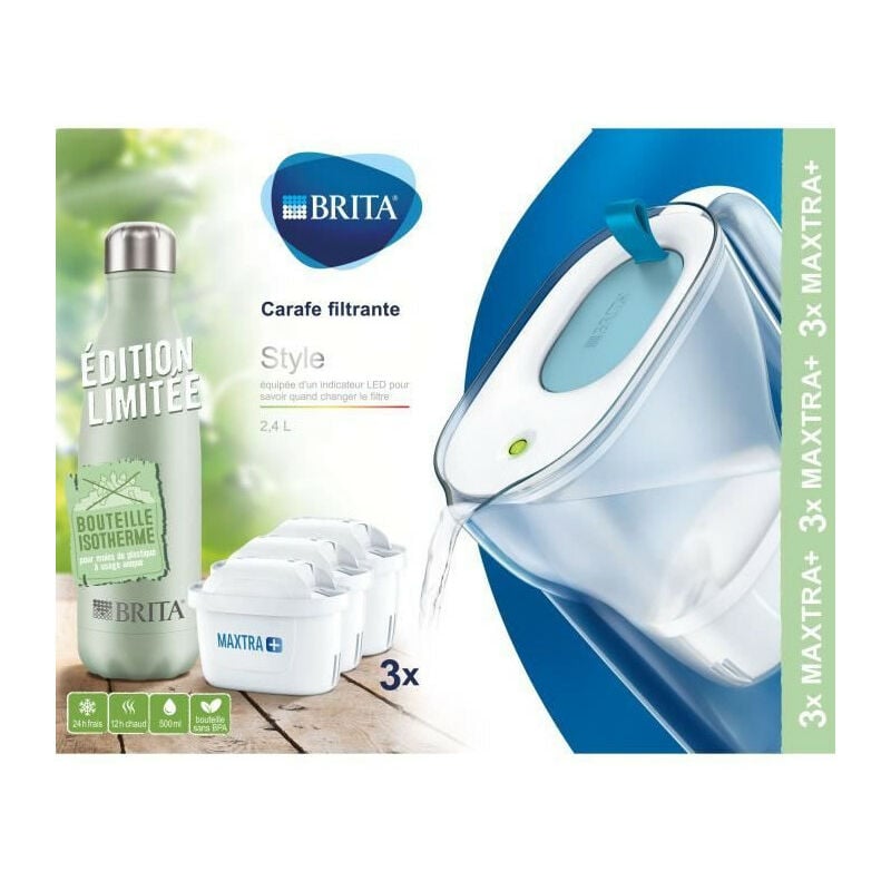 Carafe filtrante brita - marella rouge - inclus 4 filtres maxtra+ BRITA