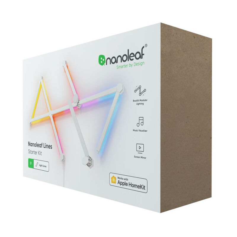 Ruban LED Nanoleaf Lines 60 Degrés Kit de démarrage 9 Barres Lumineuses 42 W