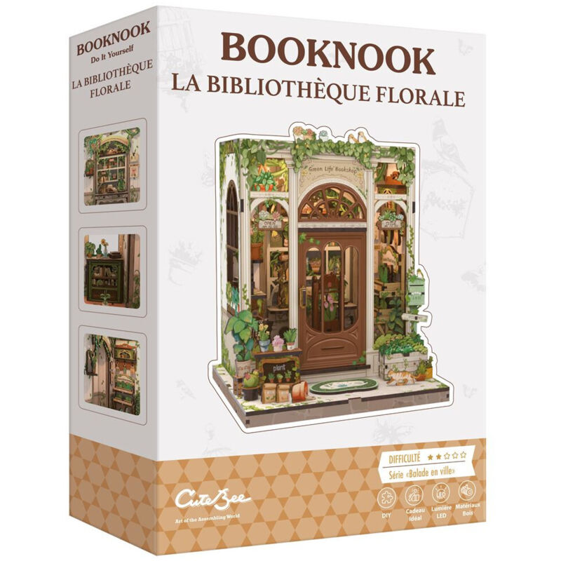 Décoration Bibliothèque DIY Kit Book Nook DIY - Miniature En Bois à Assembler, Style Cottage Décoration Bibliothèque DIY Kit Book Nook DIY - Miniature En Bois à Assembler, Style Cottage