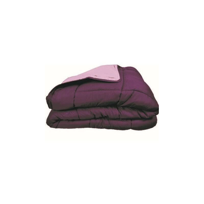 Couette chaude Microfibre 400 gr/m2 CALGARY Prune + Parme 240x260cm