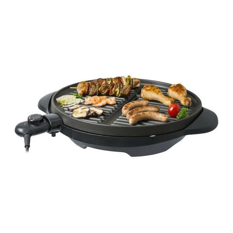 BBQ SUR PIEDS 1700-2000W 47X26CM PLAQUE CONTACT AMOVIBLE TH° KITCHENCHEF -  KSBBQ1703