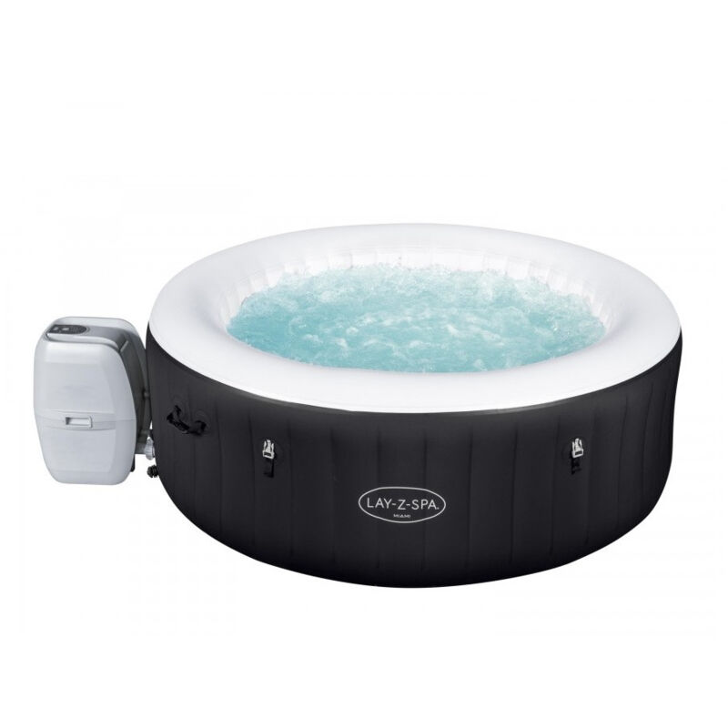 AREBOS Spa Gonflable avec éclairage LED Gonflable pour l'intérieur et l'extérieur 154x154cm 4