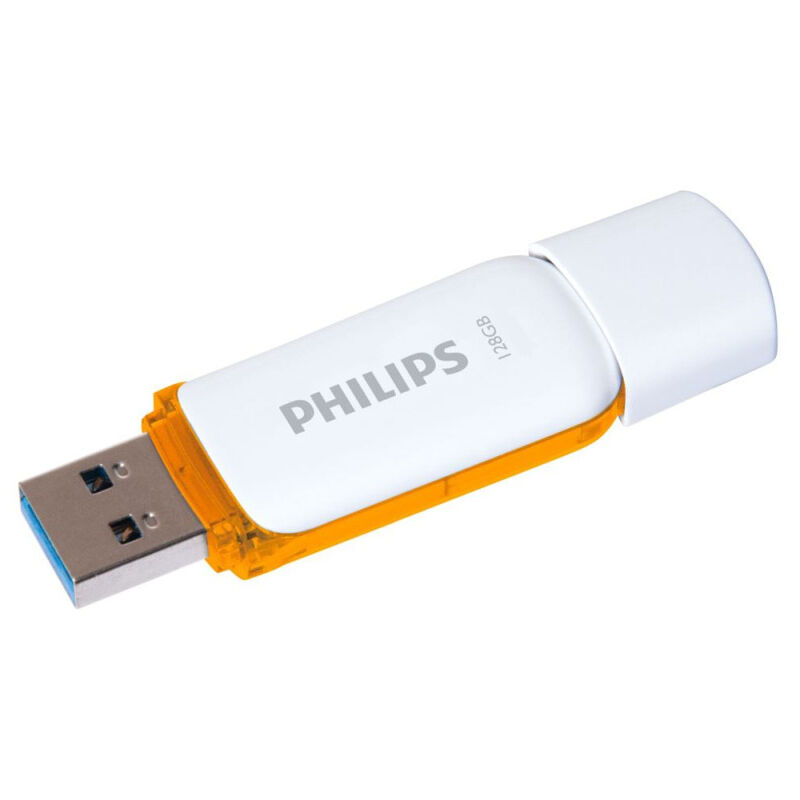 Clé USB 2.0 Philips FM12FD75B 00 Snow Edition 128 Go Blanc et orange