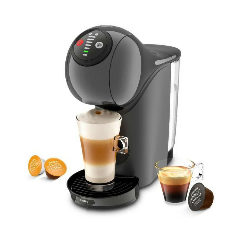 KRUPS NESCAFE DOLCE GUSTO YY4893FD Machine a café + 2 boites de capsules  espresso et macchiato + mug Starbucks, Compact, Anthra