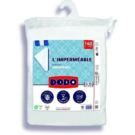 Dodo – Protège-matelas imperméable 140 x 190 cm – Bonnet extensible jusqu'à 30 cm – Coton et polyester anti-punaises de lit – Lavable à 40°C