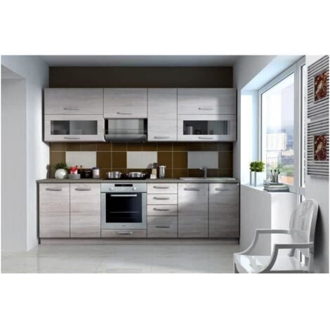Meuble bas 4 tiroirs avec plan de travail - Decor chene sonoma - L 40 x P 51,6 x H 85 cm - LASSEN