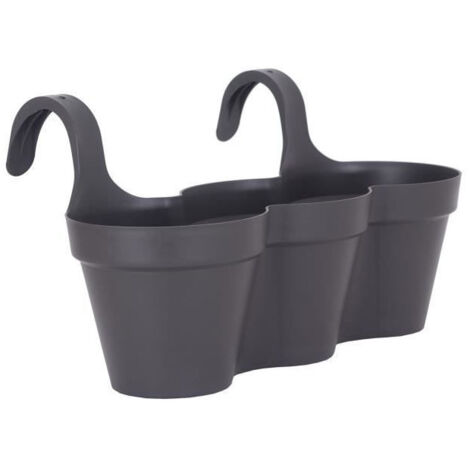 ARTEVASI Pot de fleurs pour balcon Capri Individ - 30,5 x 54 x H 28 cm - 11 L - Gris anthracite (1/5)