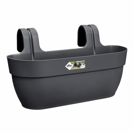Elho – Balconnière Easy Hanger large 46x24,1x26,5 cm – Polypropylène recyclé – Volume 7,5 L – Couleur anthracite – Pour balustrades jusqu'à 6,5 cm
