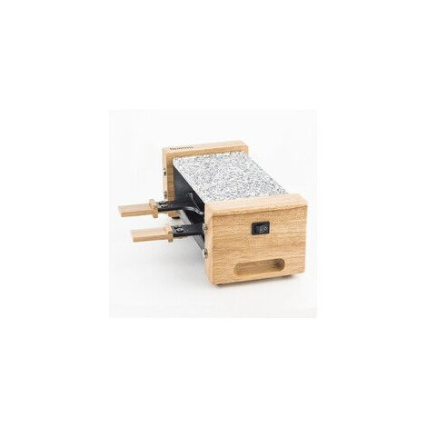 Appareil à raclette pour 2 personnes – Puissance 350 W – Plaque en pierre naturelle – 2 poêles antiadhésives en acier inoxydable – Hkoenig