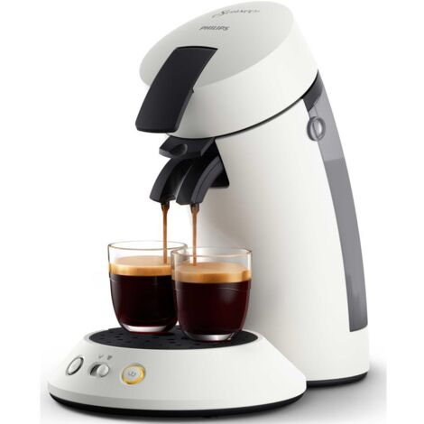 Philips – Cafetière à dosettes blanche SENSEO – Prépare 2 tasses en 30 secondes – Technologie Coffee Boost pour arômes riches – Arrêt automatique - CSA210
