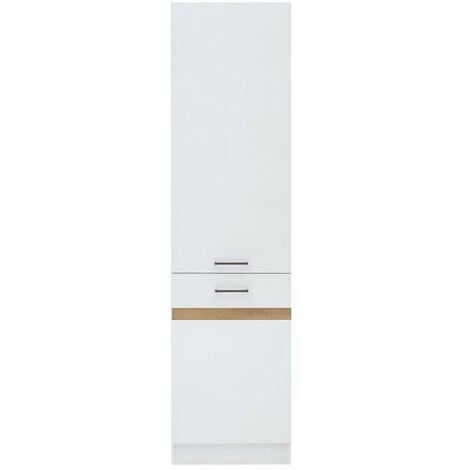 JUNONA Colonne de cuisine 2 Portes ouverture gauche - L 50 x H 196 x P 46 cm - Blanc brillant