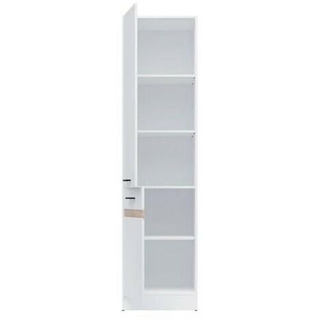 JUNONA Colonne de cuisine 2 Portes ouverture gauche - L 50 x H 196 x P 46 cm - Blanc brillant