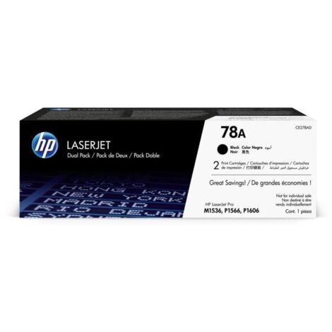 HP 78A toner LaserJet noir authentique CE278A pour HP LaserJet M1536/P1566/P1606 (1/5)