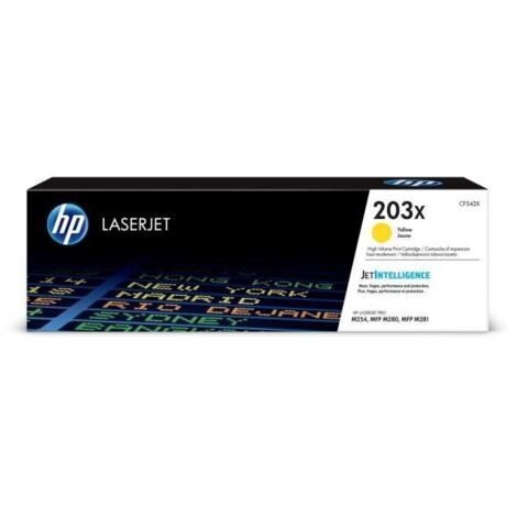 HP 203X Cartouche de toner jaune LaserJet grande capacité authentique (CF542X) pour HP Color LaserJet Pro M254/M280/M281