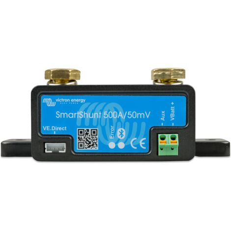 Contrôleur de batterie SmartShunt 500A 12/24/48V – Surveillance Bluetooth avec application – Plage de tension 6,5-70V – Précision ±0,01A – Victron Energy