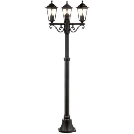 CARLEEN Lampadaire extérieur 3L, noir, E27 max 60W, ampoule non incluse (1/4)